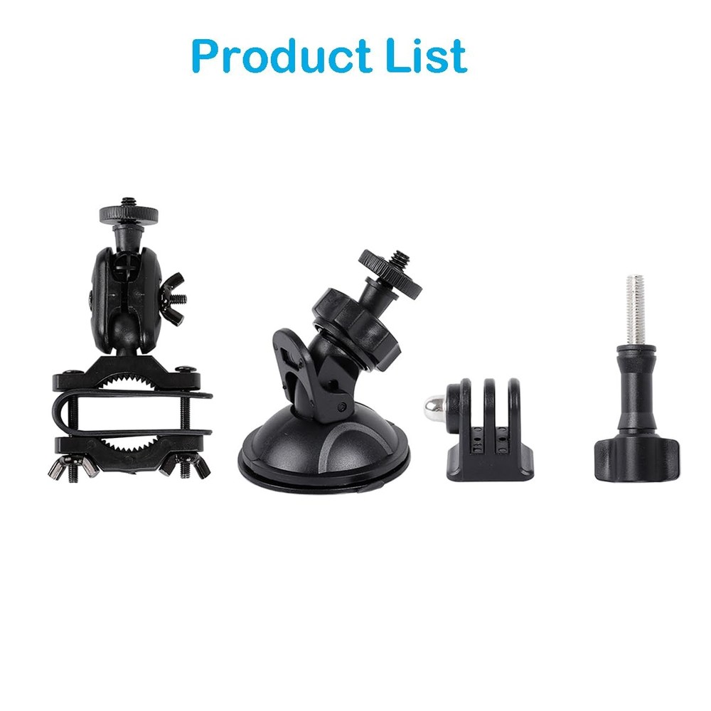 PellKing Rear View Mirror Holder Suction Cup Kit for Insta360 Black