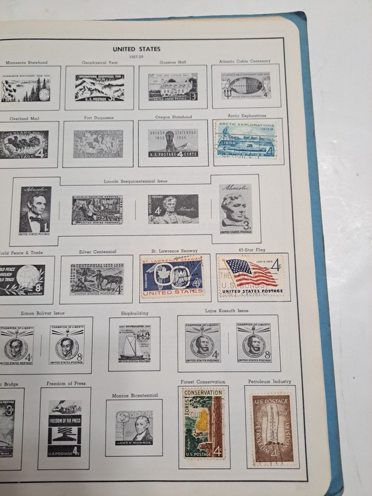 Vintage 1963 The Harris Freedom Album U.S. & U.N. Postage Stamp Book Incomplete