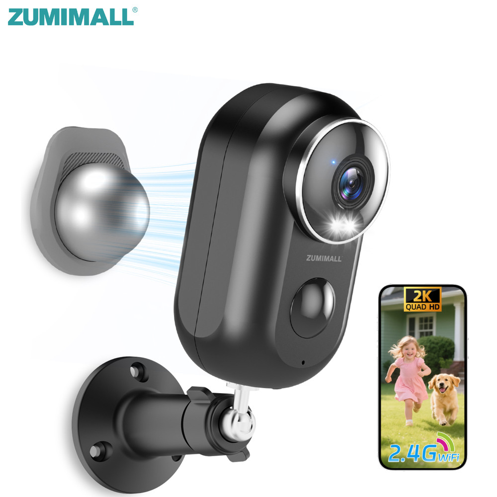 1-Pack 2K ZUMIMALL Wireless Outdoor Security Camera System for Home Security