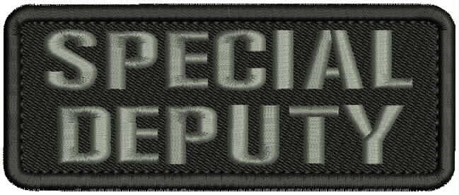 Special Deputy EMB PATCH 2X5 Velcr@ ON BACK Gray On black