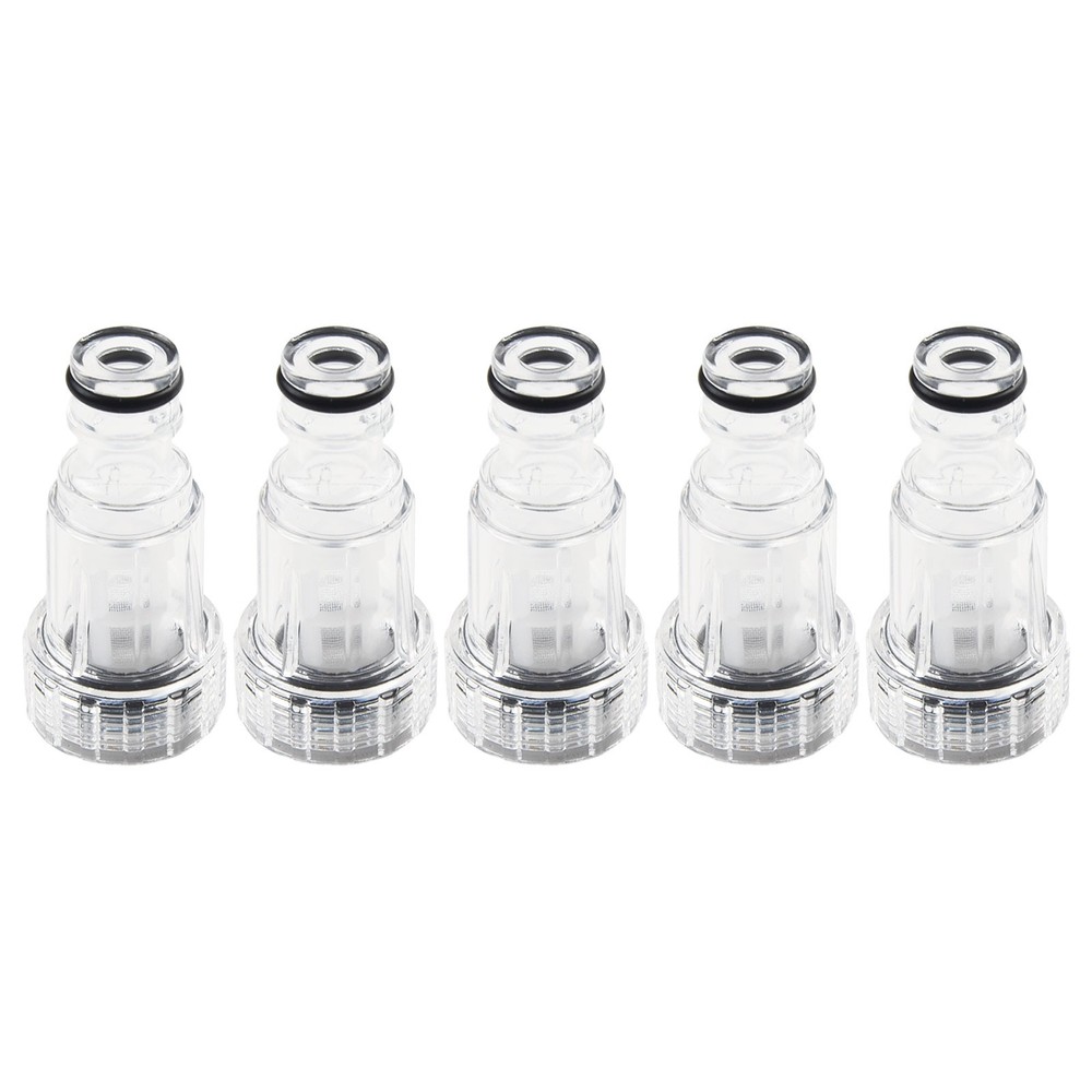 5pcs Pressure Washer Transparent Plastic Water Inlet Filter Replacement Tool New