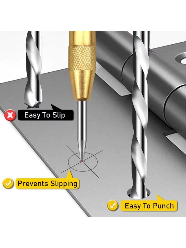 3pcs Automatic Center Punch Adjustable Spring-Loaded Metal Drill Tool Hole Punch
