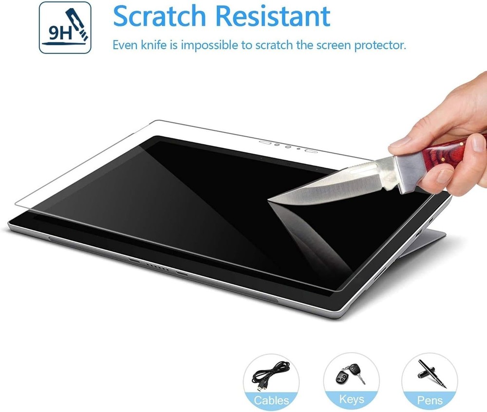Adeway Microsoft Surface Pro 7 / Pro 7 Plus Screen Protector, Precise cutouts/Te