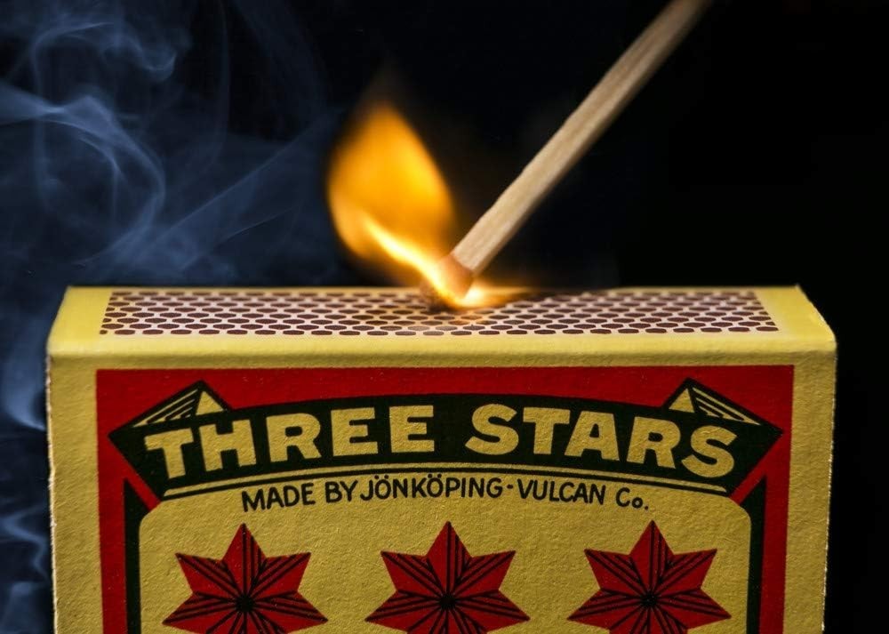 Three Stars Safety Matches, 10 pack (Two Packs)