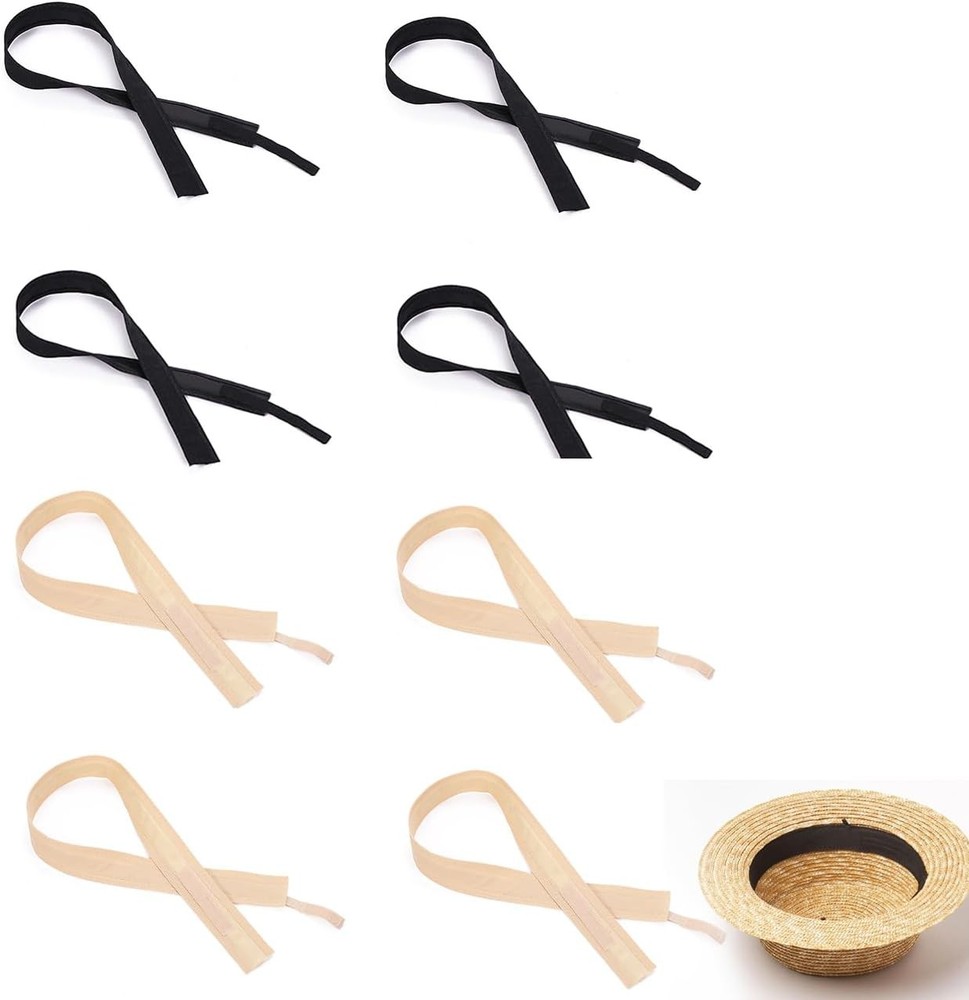 8 Pcs Hat Size Reducer Adjustable Sizer Insert Black+Skin, 8
