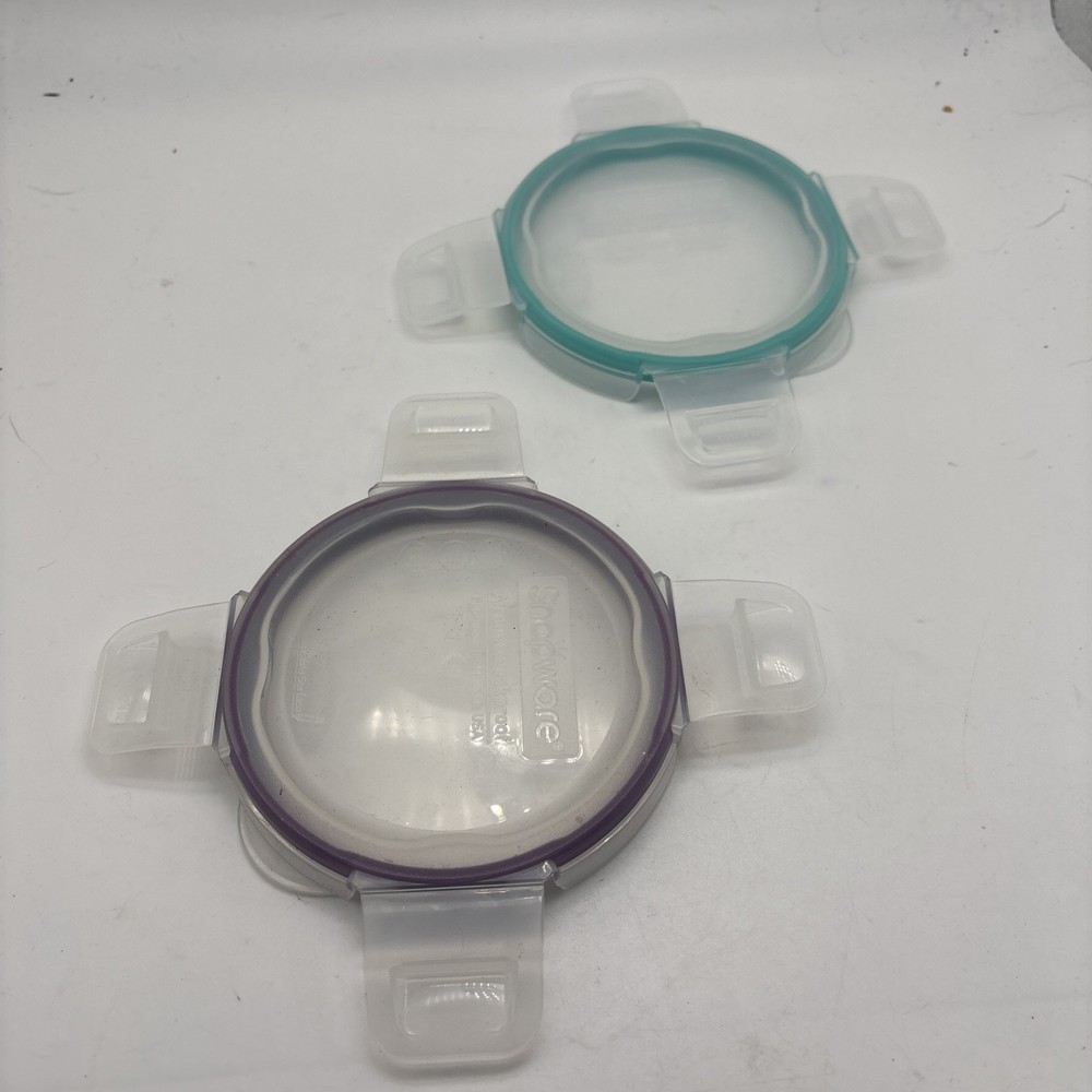 2 Replacement Snapware 4” Round Storage Container Lids Air Tight Leak Proof