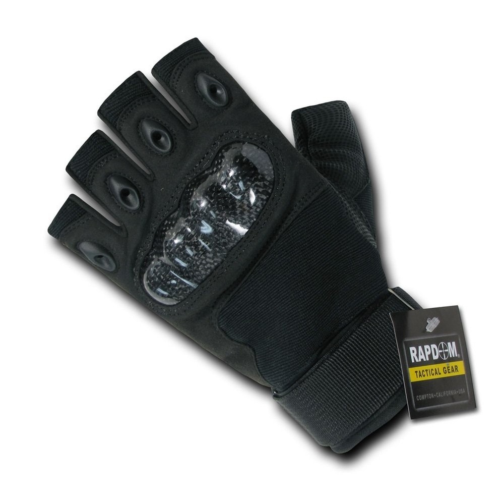 Rapdom Tactical Half Finger Knuckle Glove Medium Black