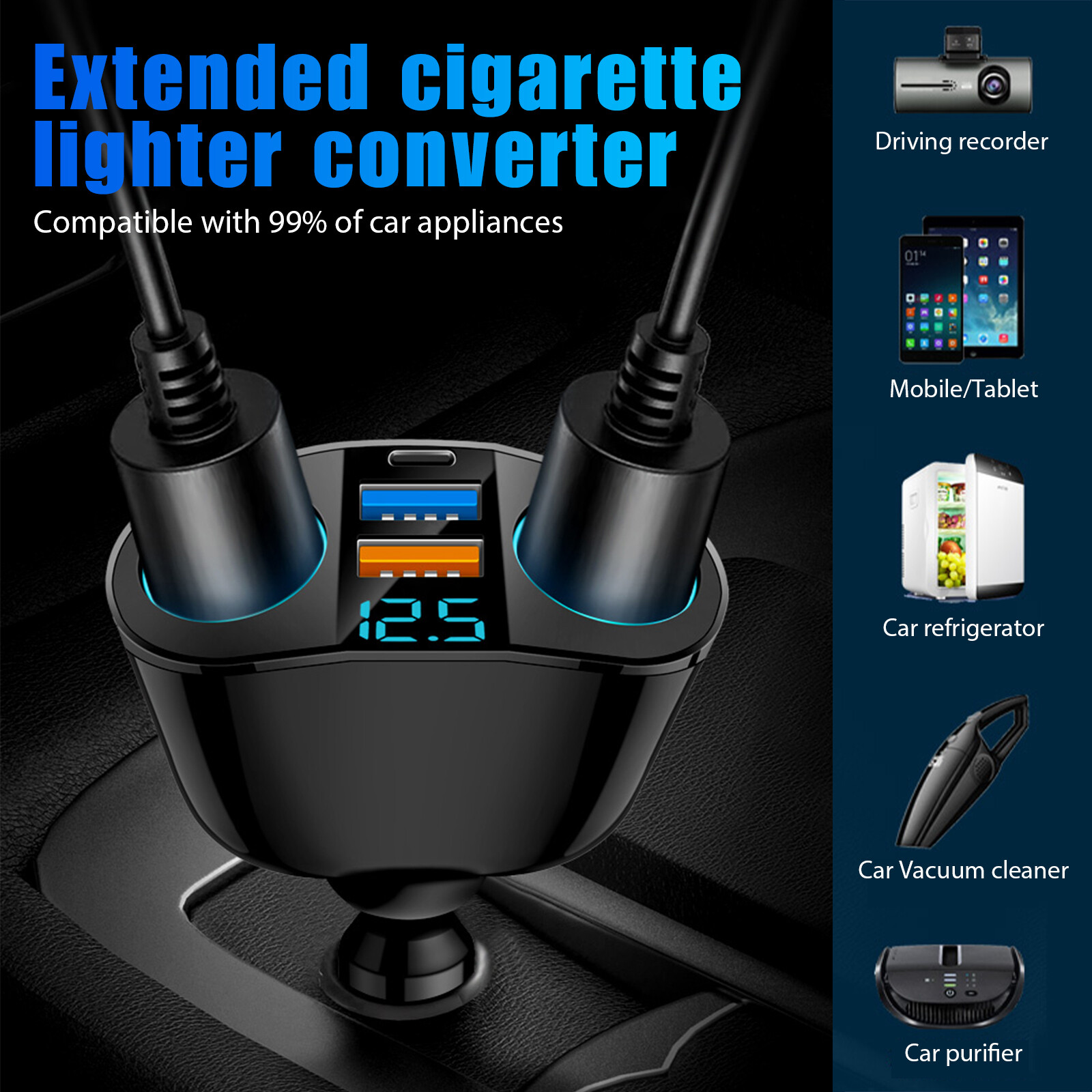 Dual USB Car Cigarette Lighter Socket Splitter Power Adapter Charger Outlet lot