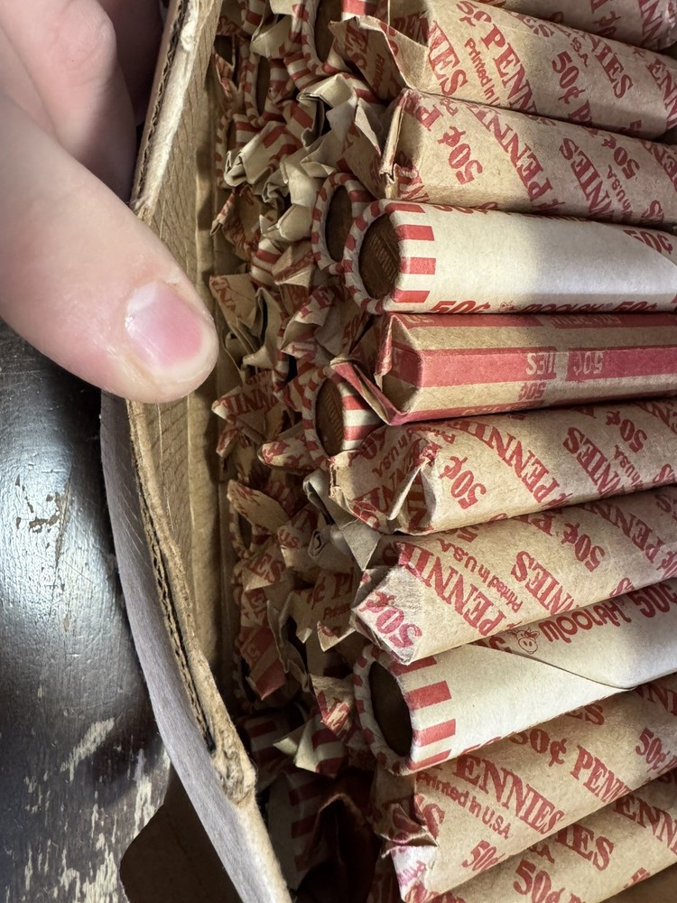 THREE UN-SEARCHED Lincoln cent penny rolls