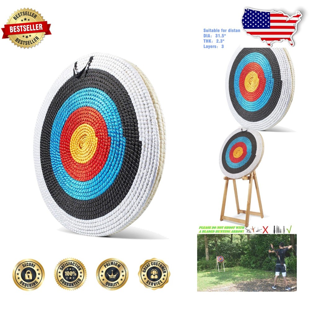 Durable 20" Archery Target - Natural Straw, Perfect for Recurve & Compound Bows