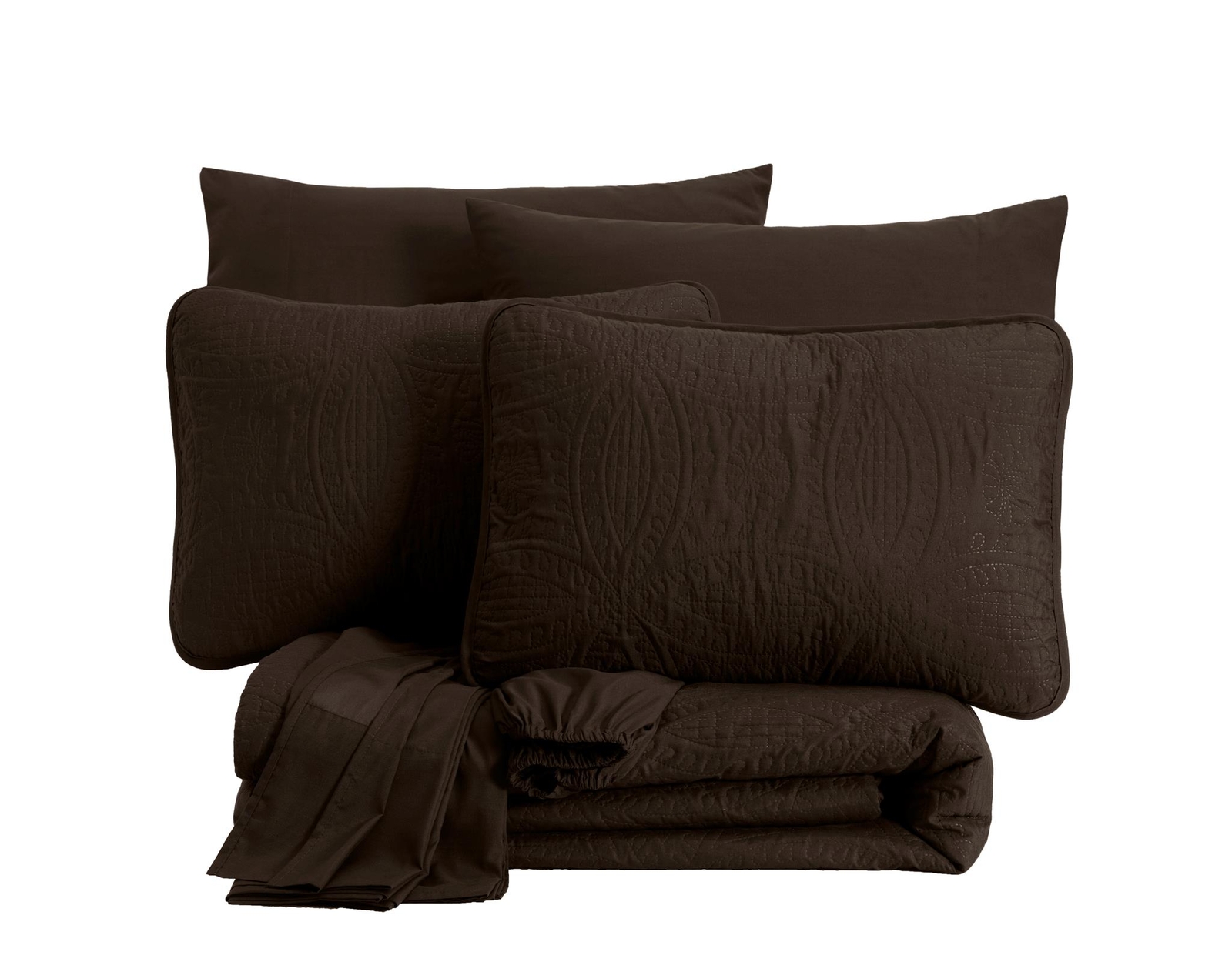 Chezmoi Collection Liam 7-Piece Bed in a Bag Medallion Comforter Set and Sheets