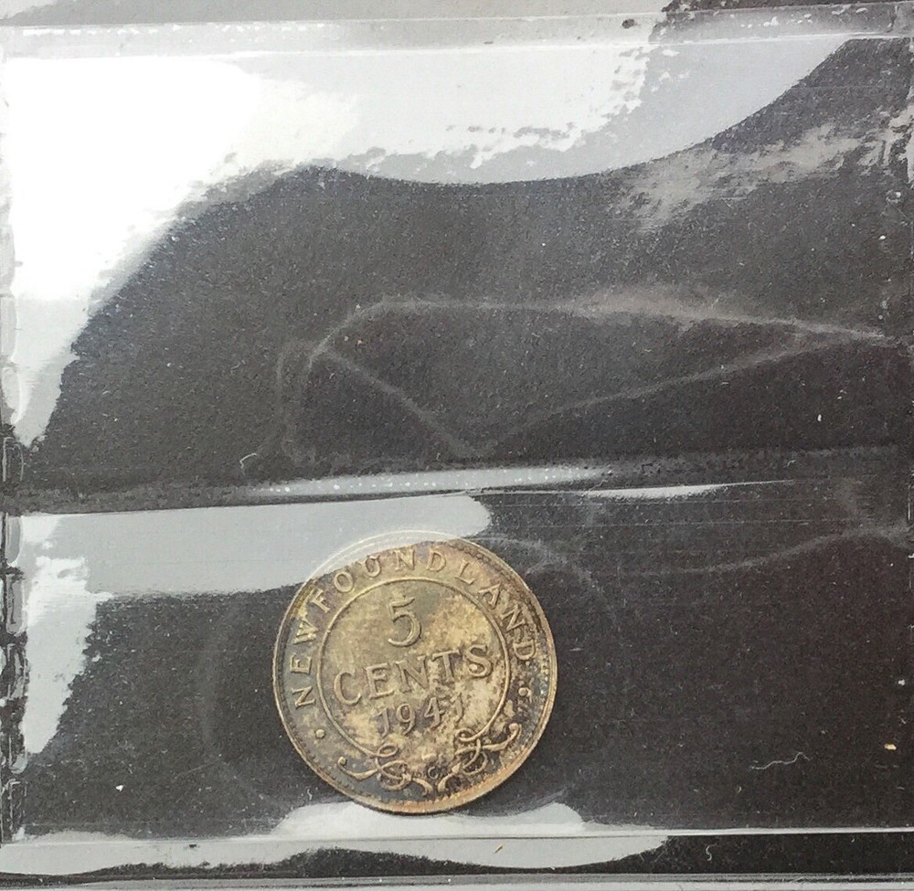 Newfoundland 1941 C Five Cents ICCS MS 64 Toned Nice Colour