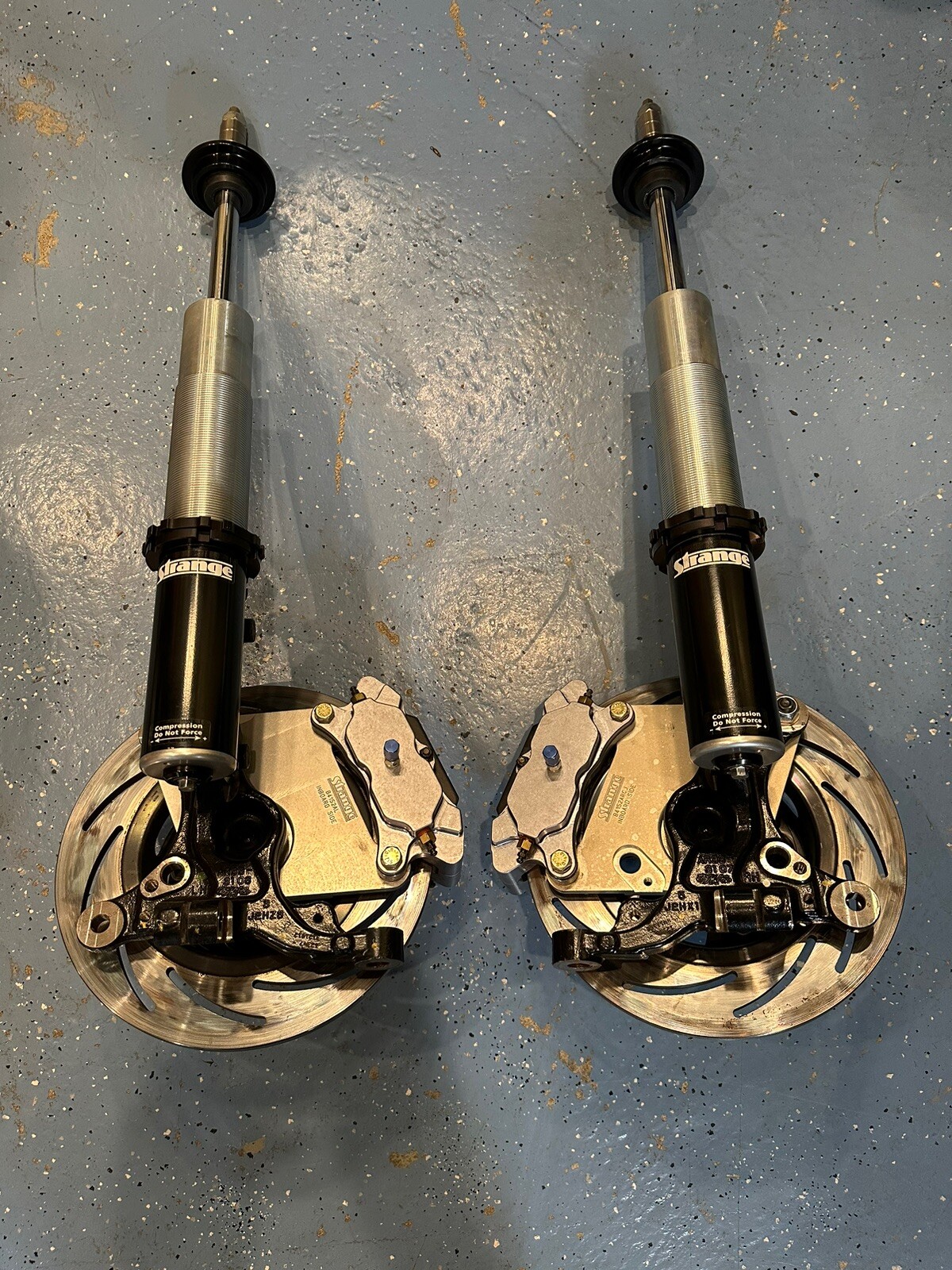 Strange Engineering Ford S197 Mustang Super Cobra Jet Struts, Hubs, and Brakes