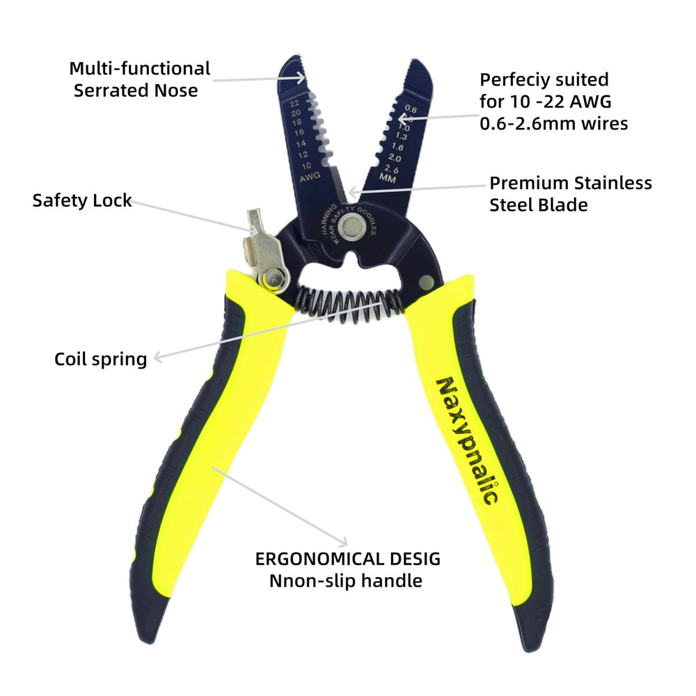 Insulated Wire Stripper Tool 10-22 AWG Micro Pliers Hardware Kit