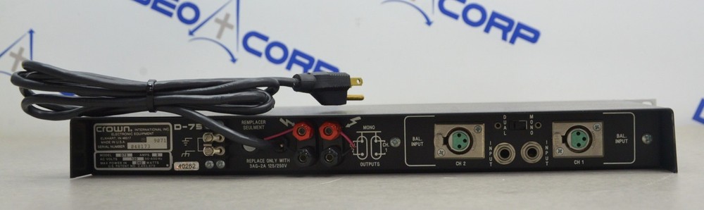 Crown D-75 2-Channel Stereo Power Amplifier