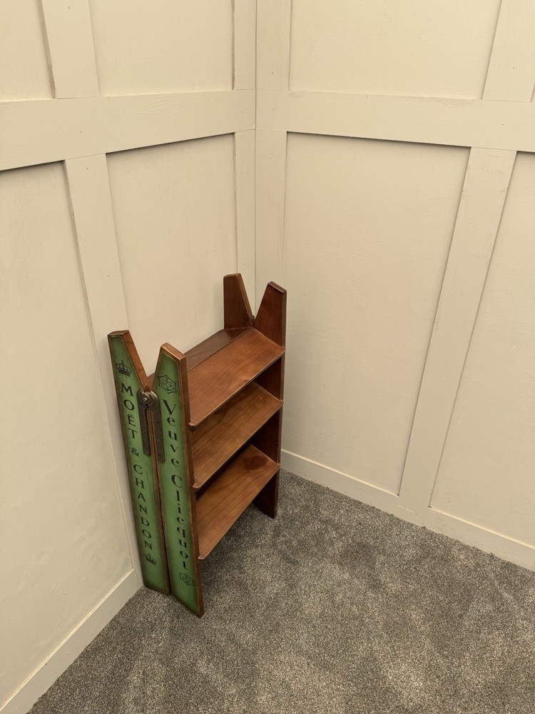Vintage Style Pine Step Ladder Folding Kitchen Steps