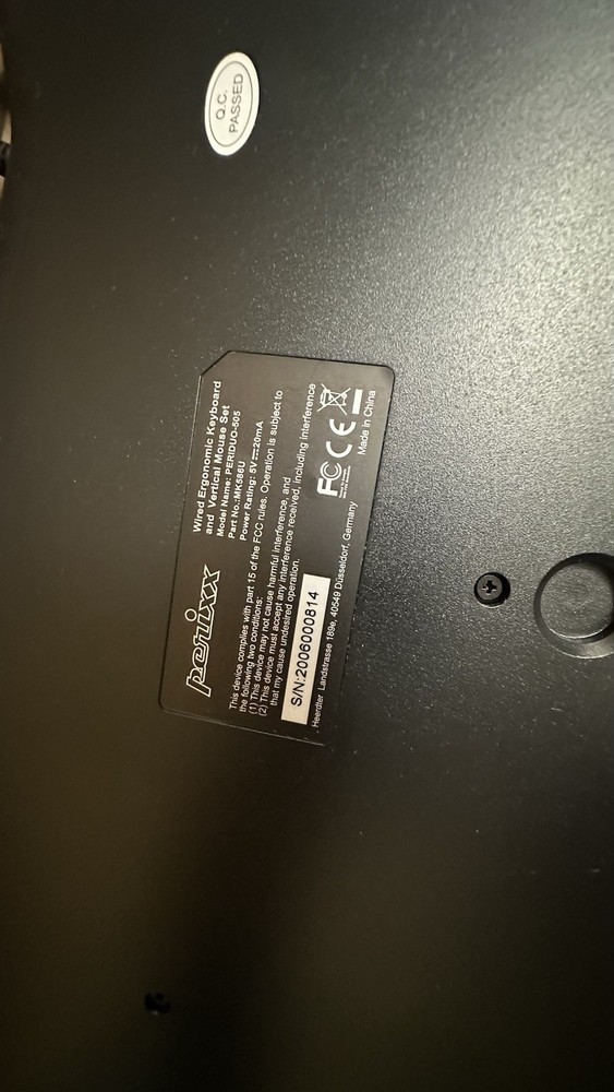 Perixx Periduo-505, Wired USB Ergonomic Split Keyboard and Vertical Mouse New