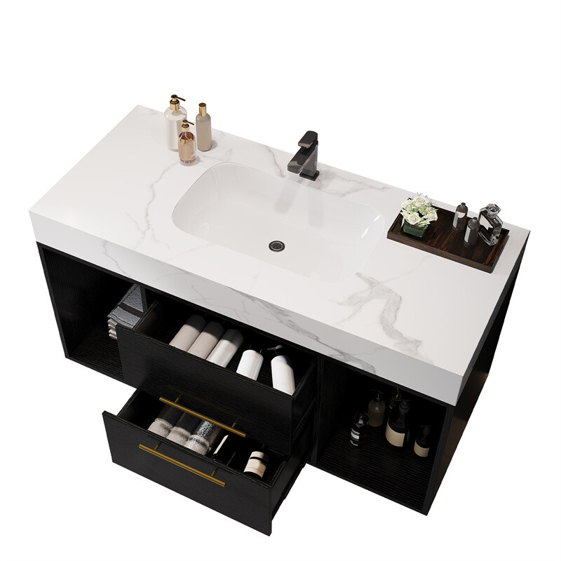 Bathroom Vanity with Ceramic Sink &Drawers Wall Mounted Floating Bathroom Vanity