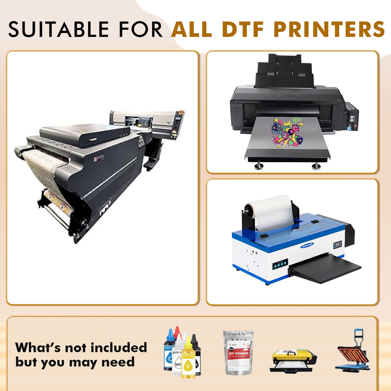 A-SUB DTF Film Roll for Sublimation DTF Transfer Film A3+ 13 inch X 32.8 FT