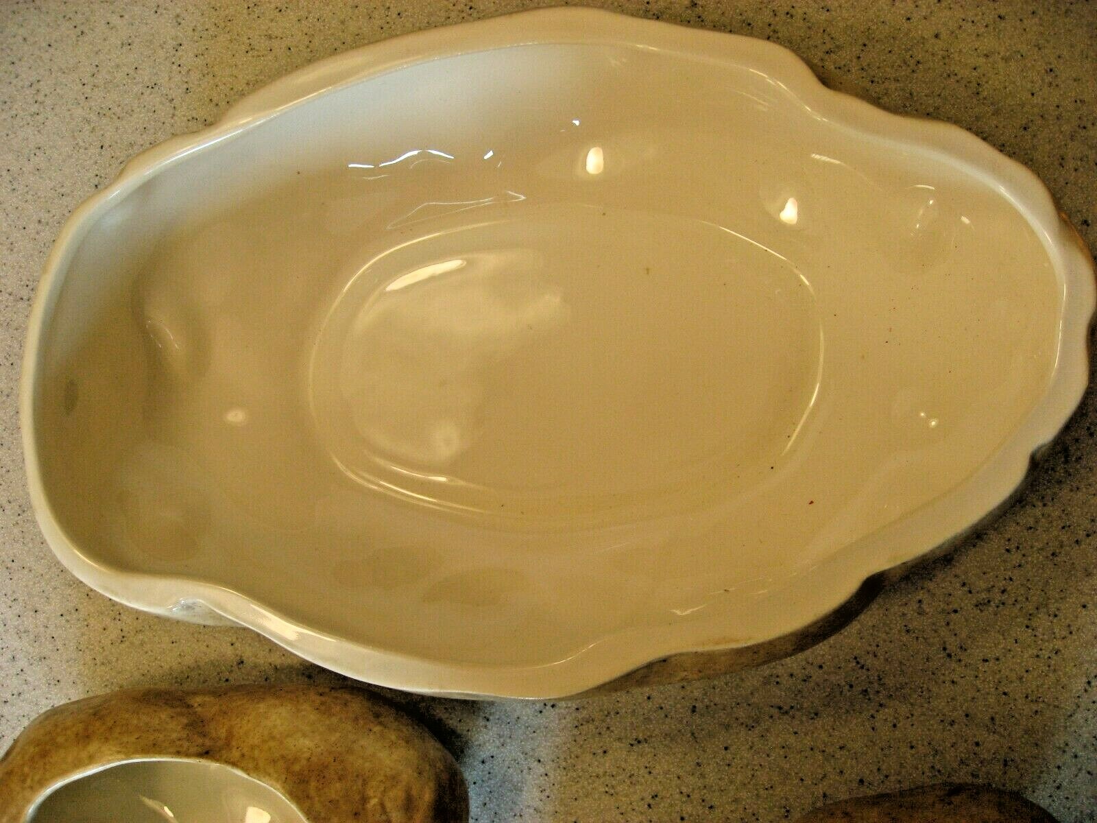 Vtg Ceramic Baked Potato Lot of 4 Salt and Pepper Shakers, Covered Serving dish