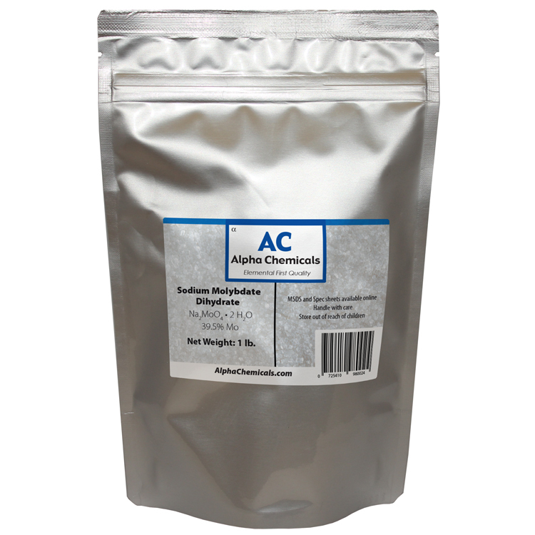 1 Pound - Sodium Molybdate - 39.5% Mo - 99% Pure