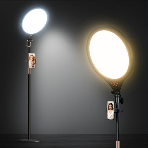 Ring Light with Stand, 14" Professional LED Camera Lighting Round Stand Black