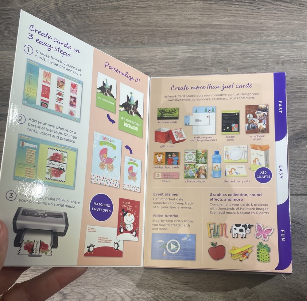 Hallmark Card Studio Deluxe Software Create Custom Cards Kit - Software & Guide