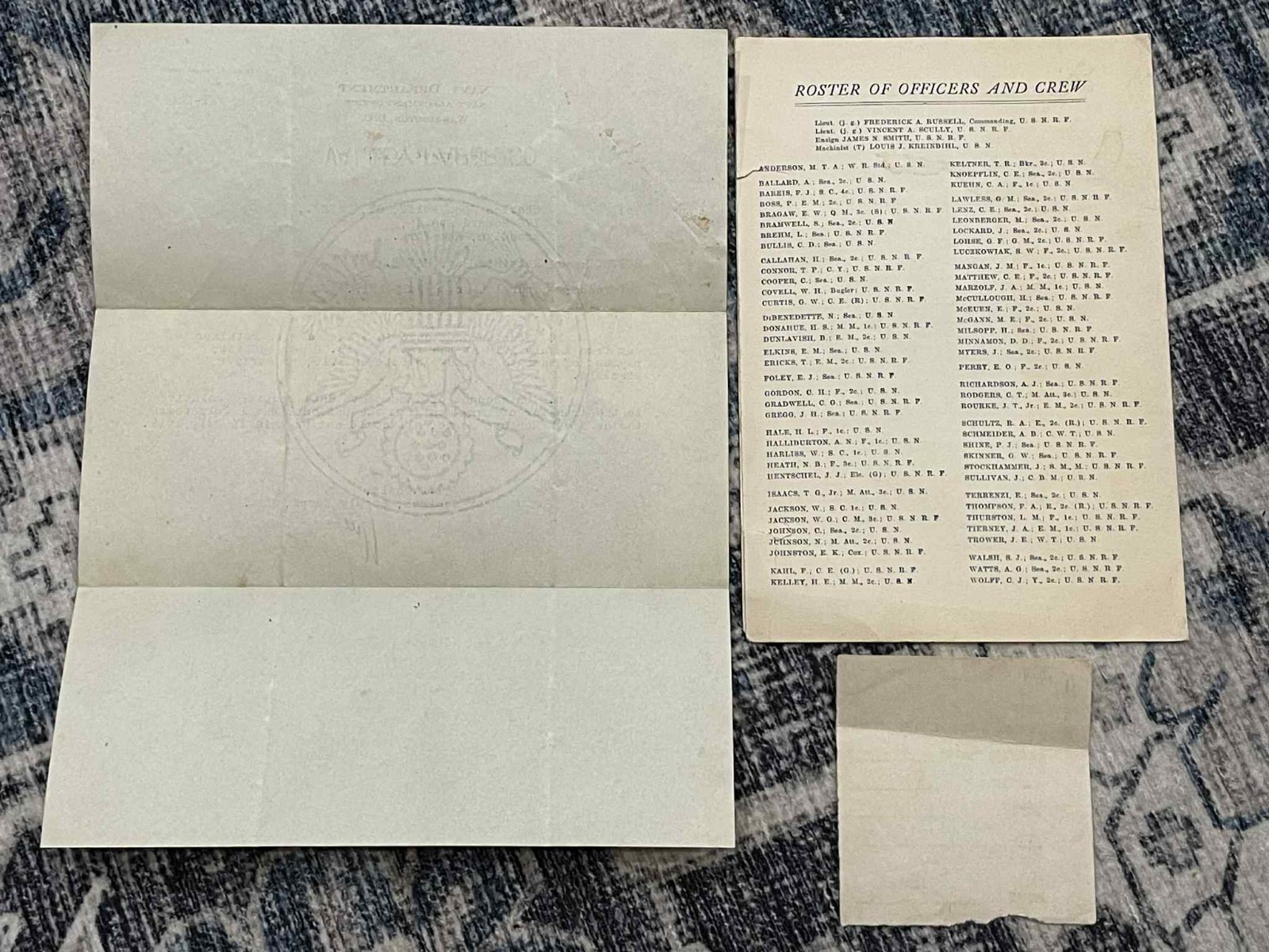 WW1 WWI US Navy USN USS Wasp Thanksgiving 1918 Menu Program + Document & Stub