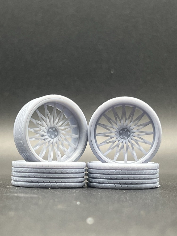 1/25 Scale Resin 26 Inch Model Car Wheel Set