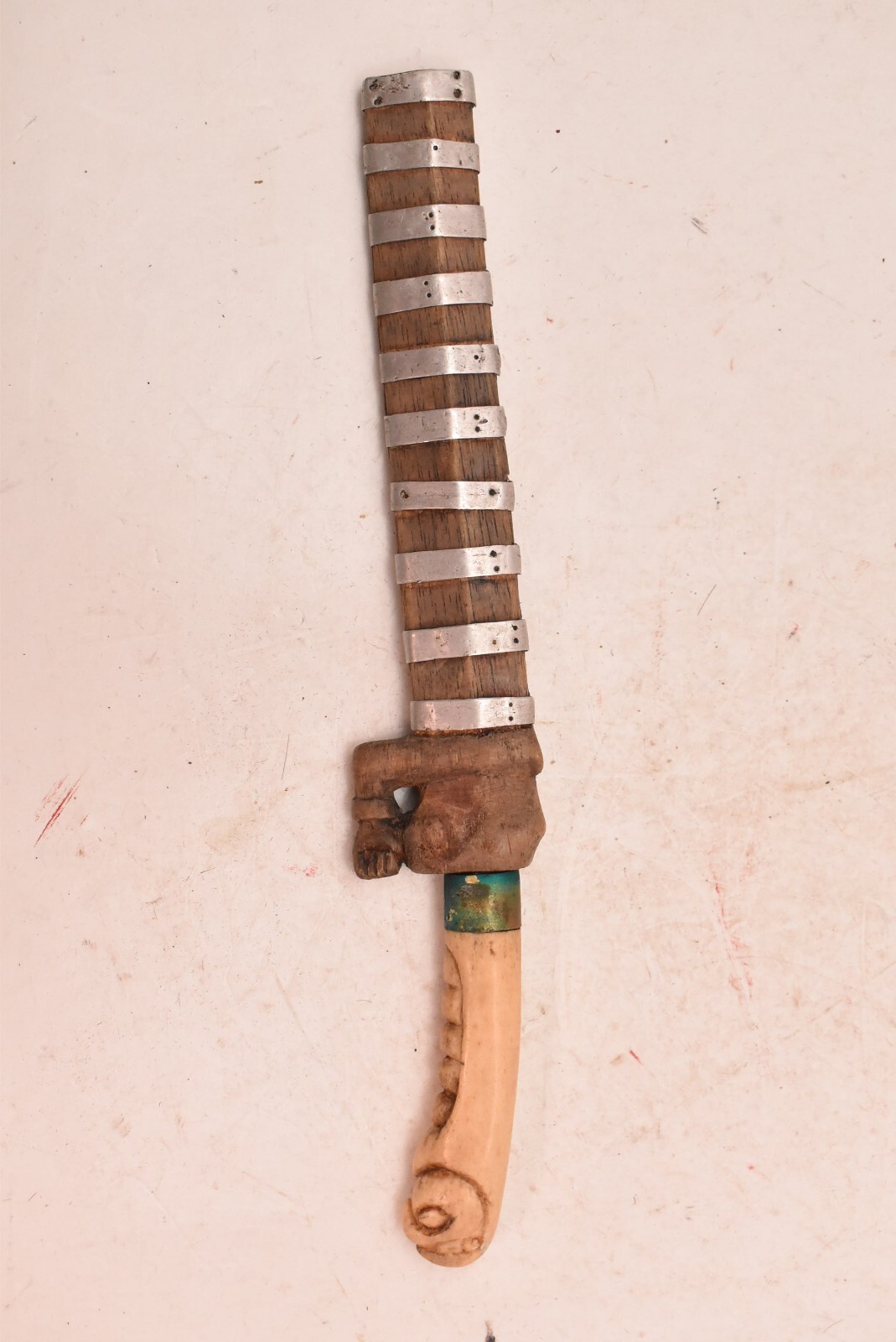 Antique Indonesian TUMBOK Dagger Bali Balinese Lombok Knife Weapon 10"