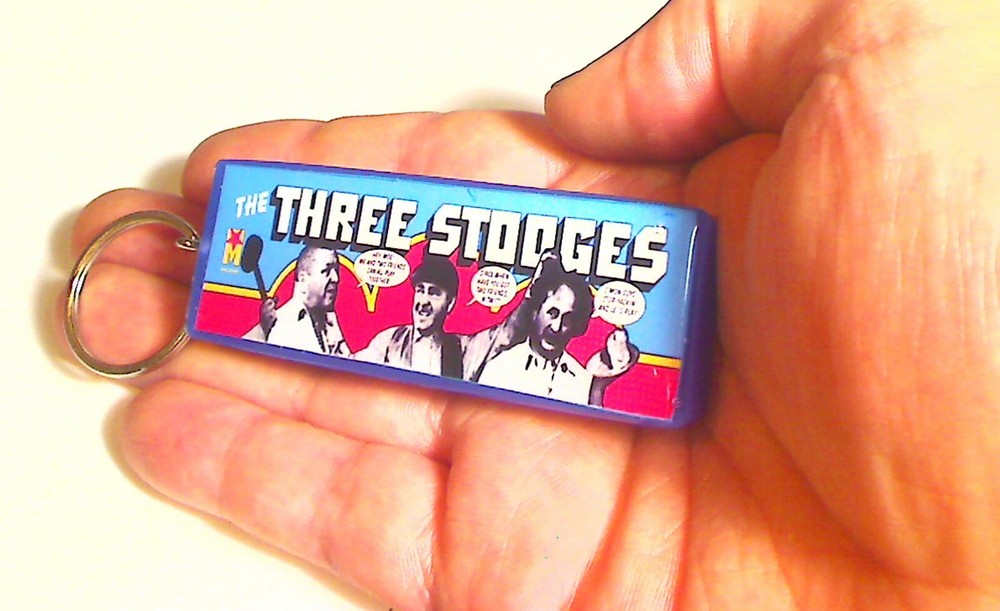 Three Stooges Arcade Marquee Coin Door accessory Keychain