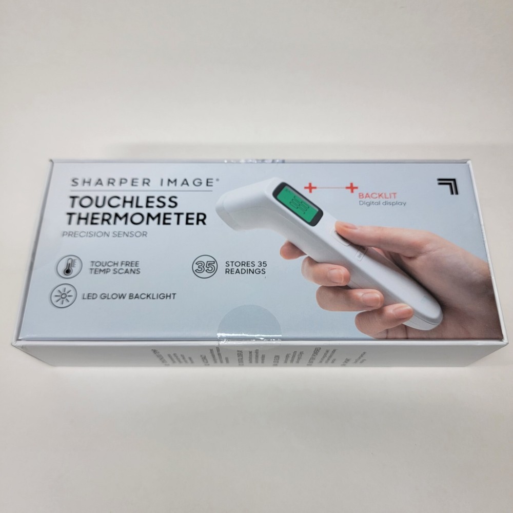 Sharper Image High Precision Touchless Thermometer - White - Digital Display NEW