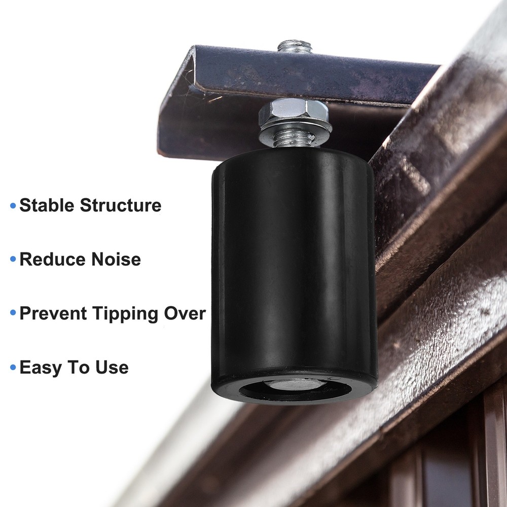 4Pcs Slide Gate Guide Roller, 2"x2-3/4" Nylon Sliding Gate Support, Black