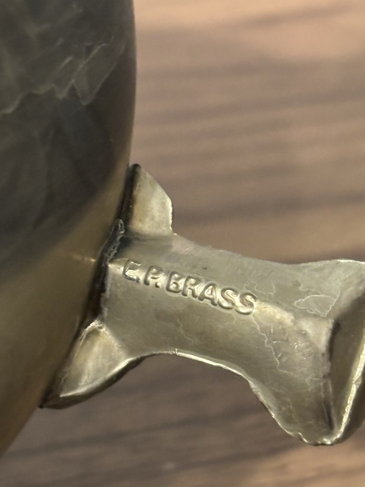 VTG E.P. Brass Silverplated Pitcher With Ice Catcher