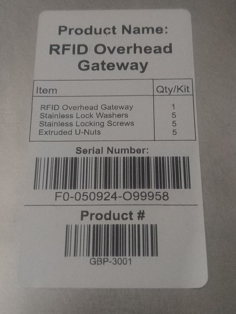 RFID OVERHEAD GATEWAY MODEL GBP-3001