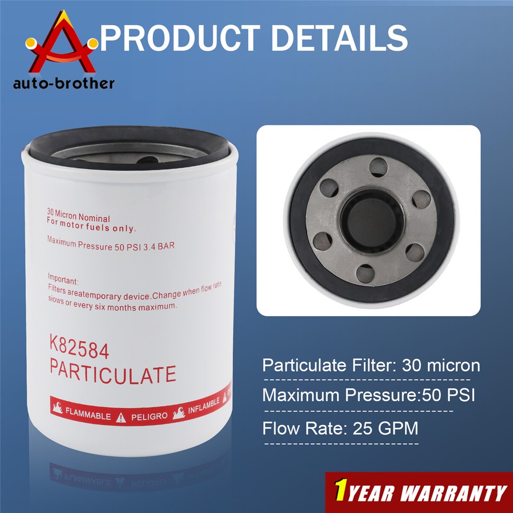 JDMSPEED 30 Micron Spin-on Fuel Filter Element, 25 GPM Disel Gasoline