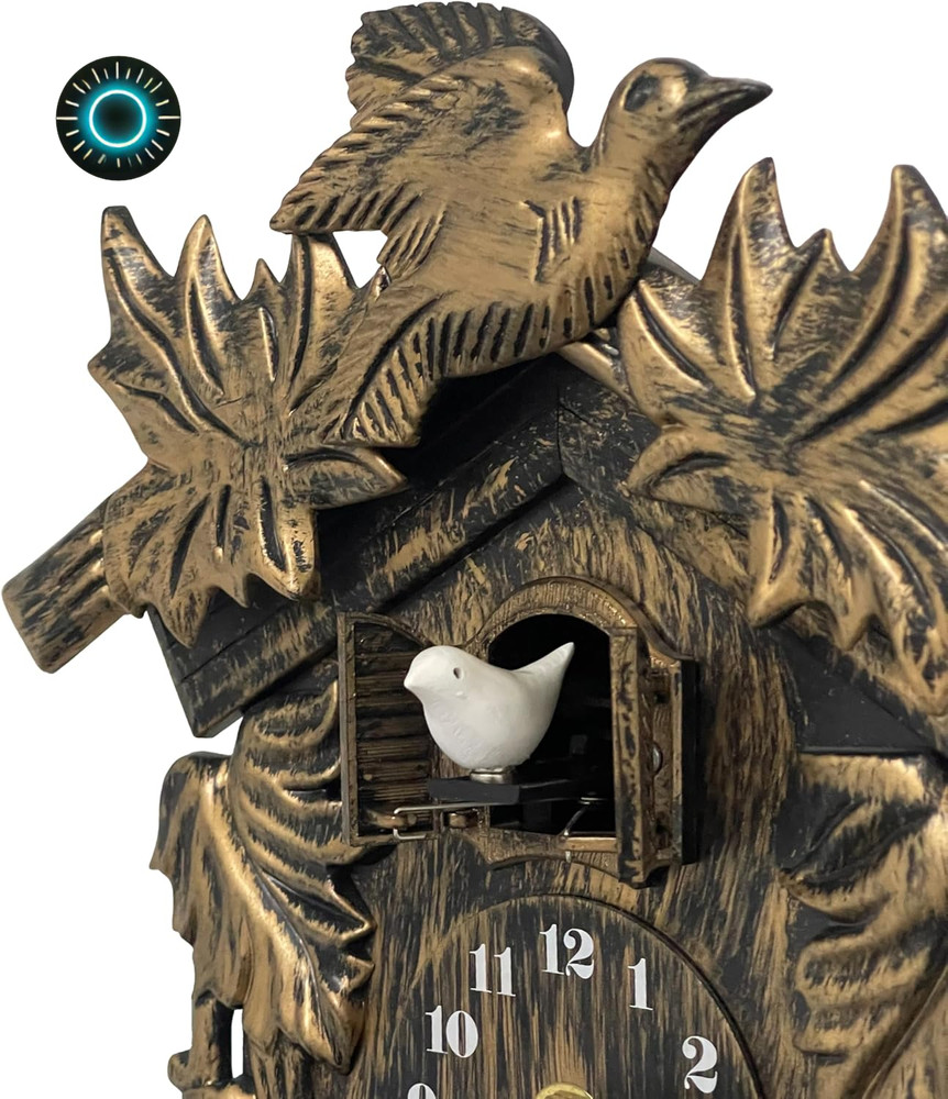WALPLUS Chiming Cookoo Clock Brown Vintage Bird Flapping Cuckoo Clocks Volume ,,