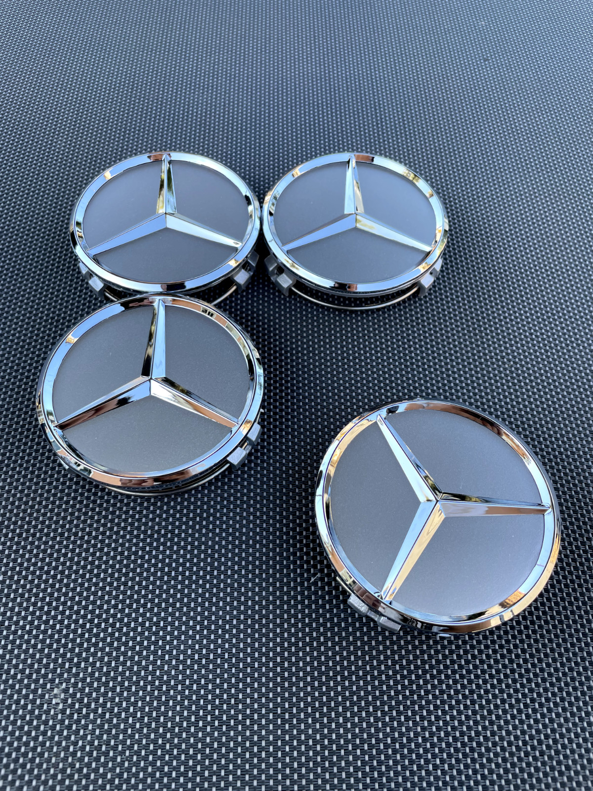 MERCEDES BENZ SET OF 4 SILVER 75 mm/2.95in Wheel Center Caps Fits Most Models