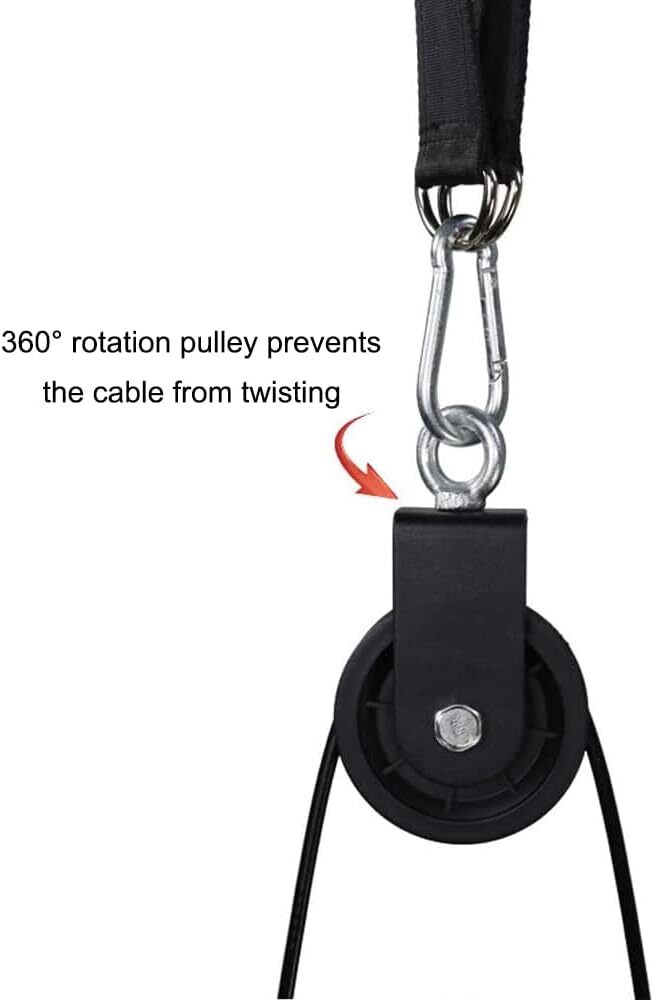 LFJ LAT Pull Down and Lift Weight Pulley System Cable Machine Black