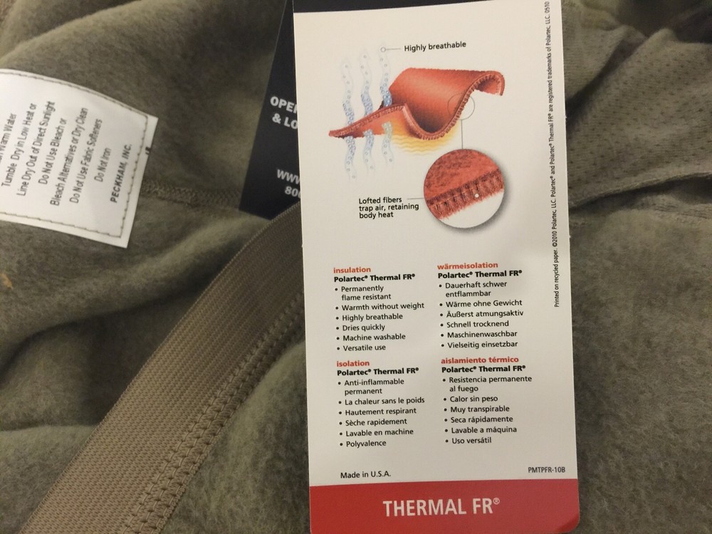 LONG JOHNS FLAME RESISTANT&WICKING, 2007,LARGE REGULAR,US MADE