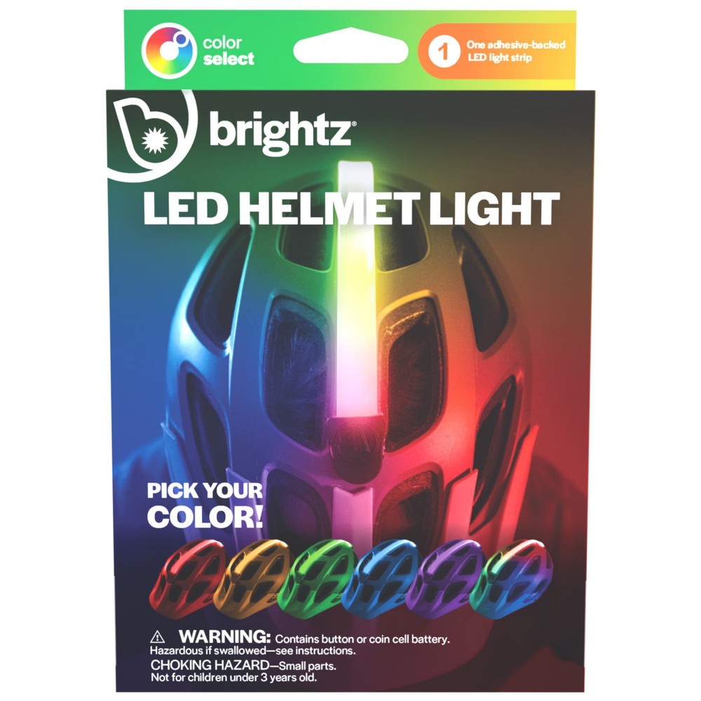 HelmetBrightz LED Bike Helmet Light, Flash & Constant Modes, Color Select