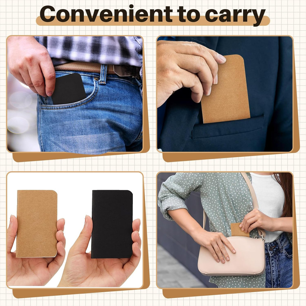 36 Pcs Pocket Notebook Mini Journal 2.5" X 4" Kraft Paper Mini Notepad Bulk Soft