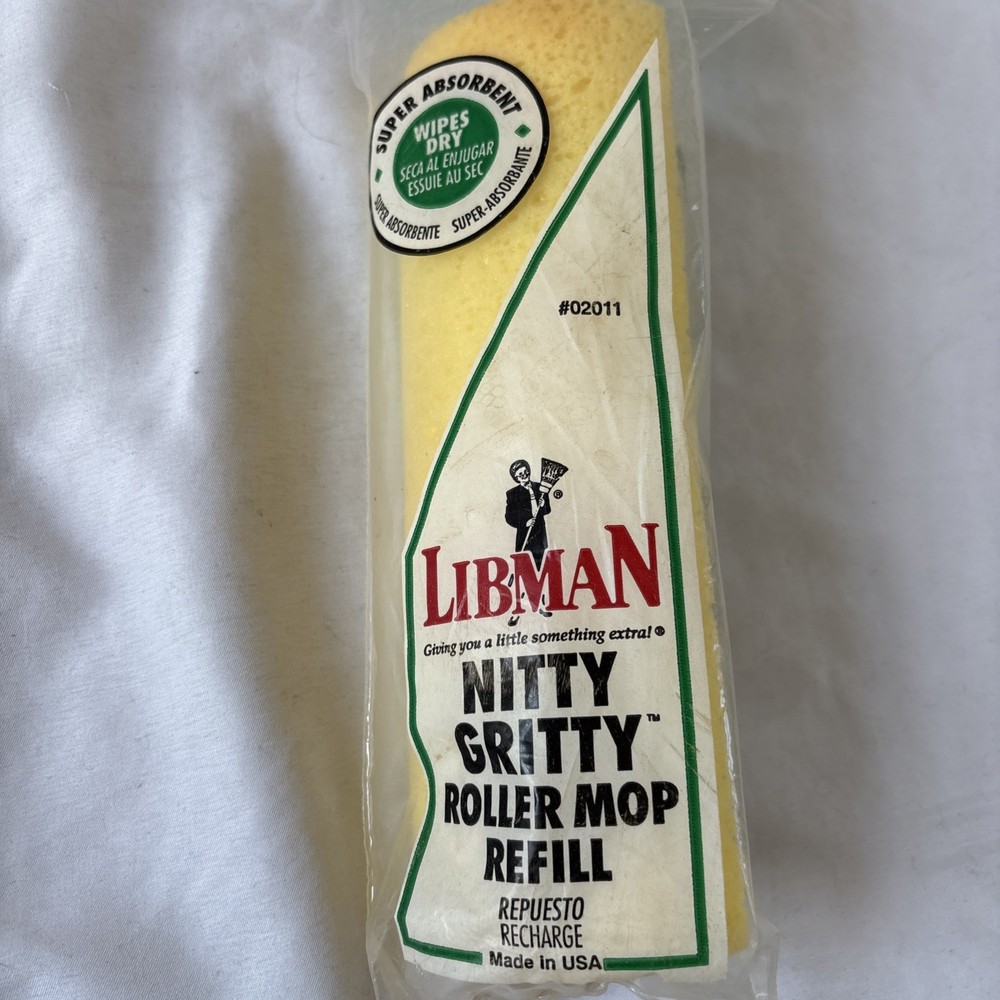 Libman Nitty Gritty Roller Mop Refill #02011 USA Also Fits Quickie Automatic NEW