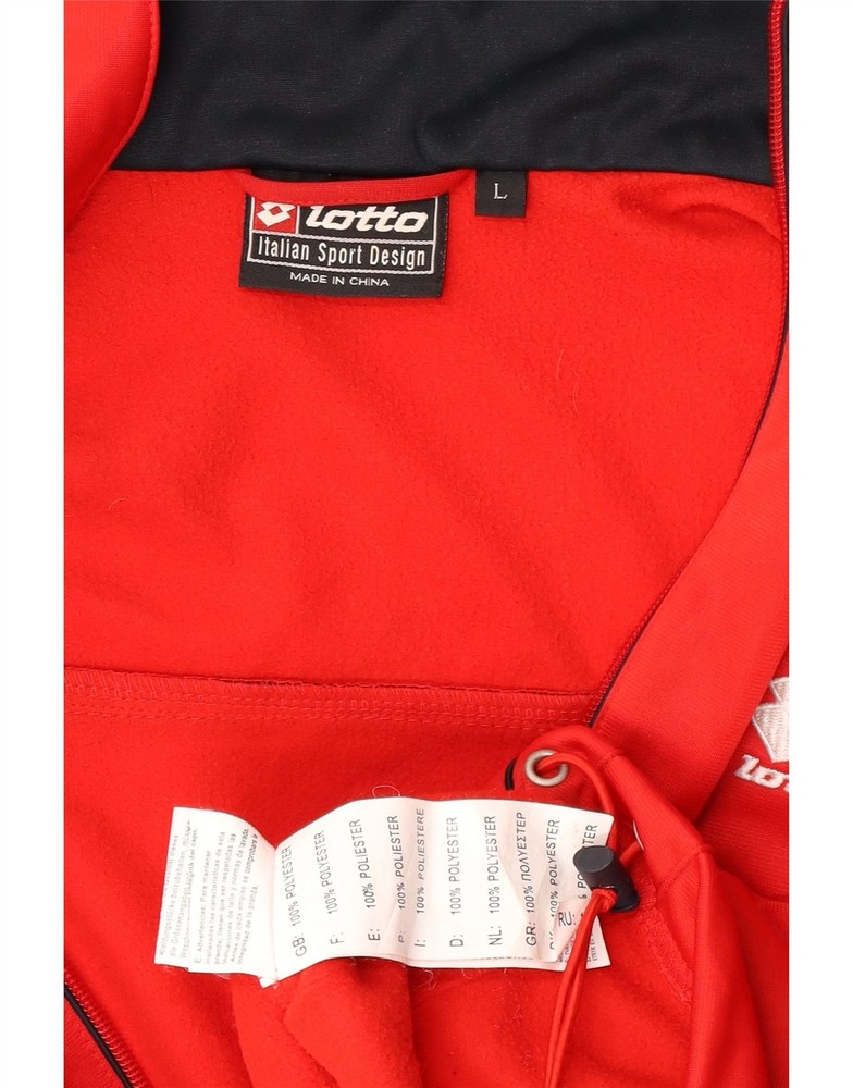 Lotto Mens Tracksuit Top Jacket Large Red Polyester DR08