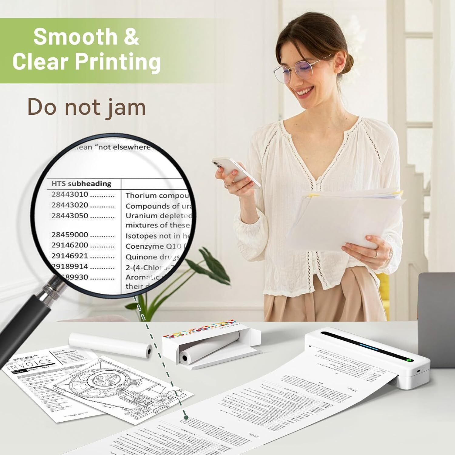 2 Rolls A4 Thermal Printer Paper 8.5x11" for M08F M832 M834 Portable Printer US