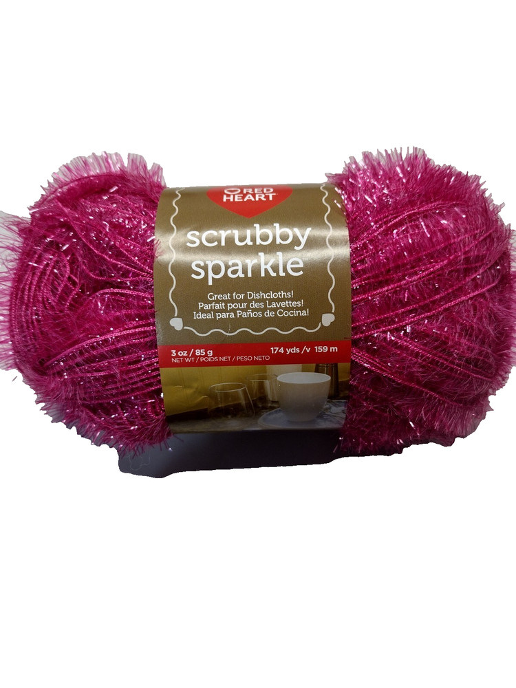 Red Heart Scrubby Sparkle Yarn Watermelon E851-8930
