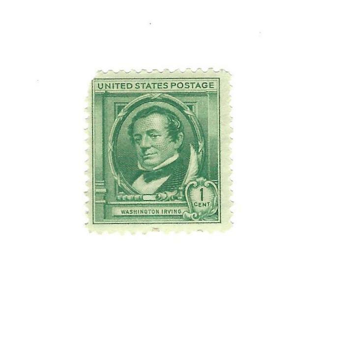 STAMP US SCOTT 859 "Washington Irving" 1 CENT 1940 MH