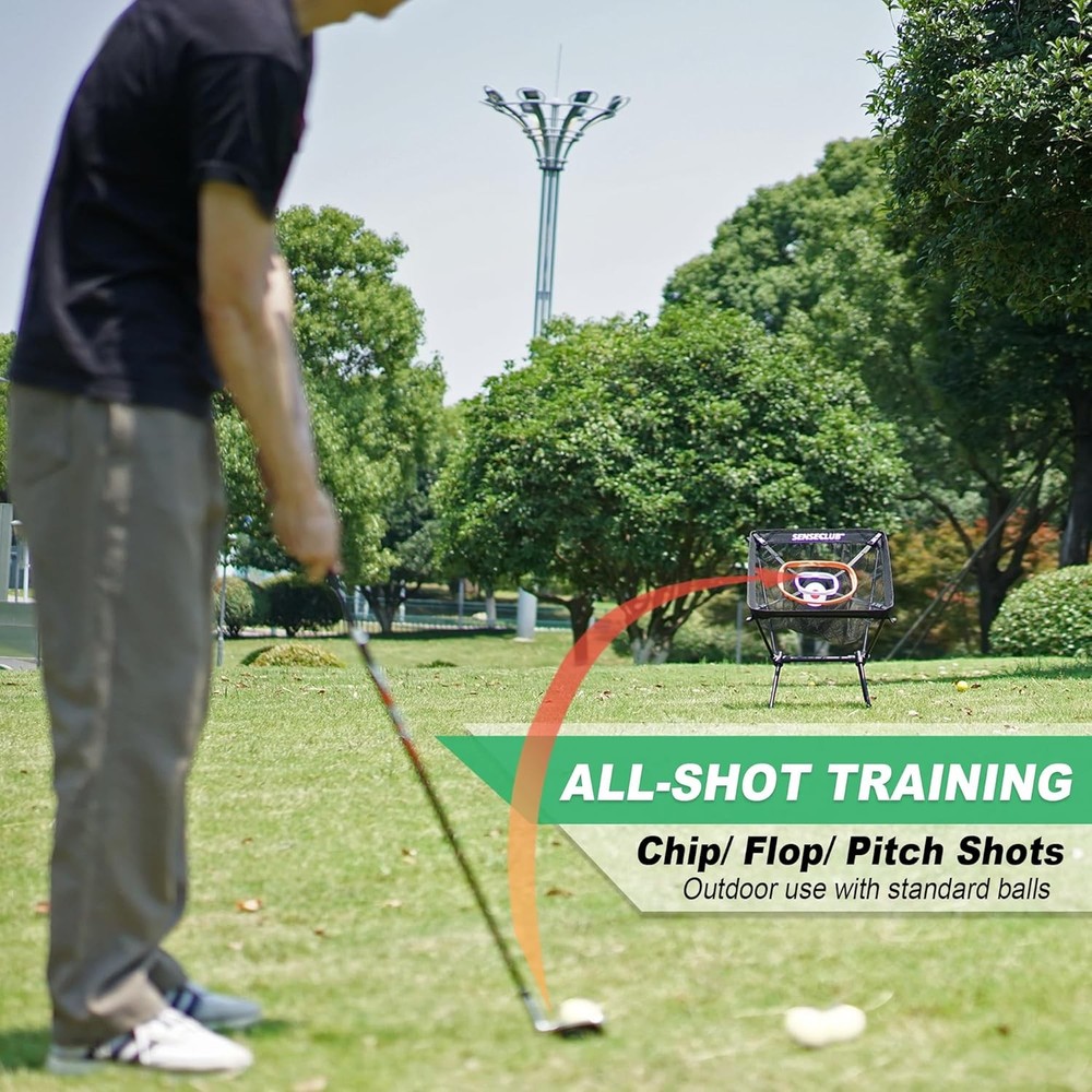 Foldable Chipping Net W/ Mat & Balls Indoor Golf Practice Chipping Target