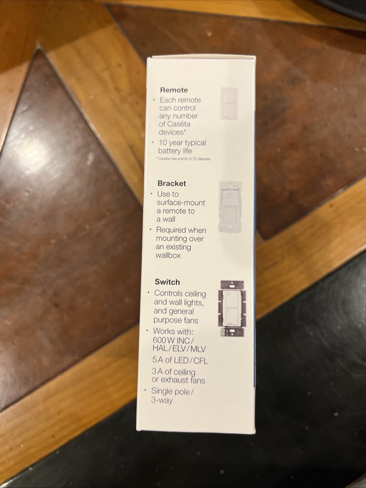 Lutron P-PKG1WS-WH Caseta Smart Switch Kit with Remote - White