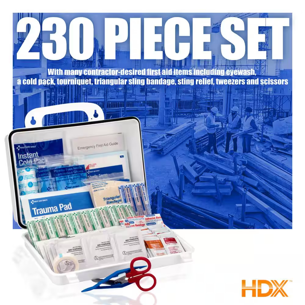 230-Piece Plastic OSHA First Aid Kit